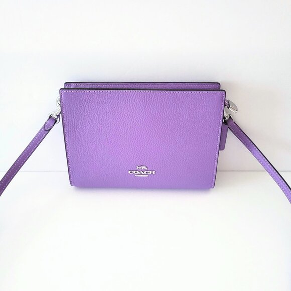Coach CAT21 Slim Crossbody Pebbled Leather Iris Handbag - Picture 1 of 7